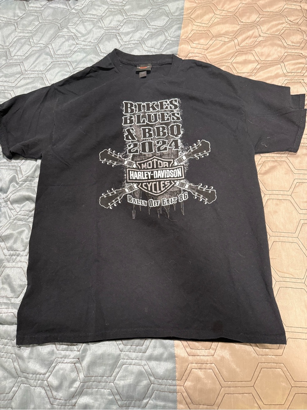 Harley Davidson Bikes, Blues & BBQ Pig Trail Rogers Arkansas Shirt - Size L